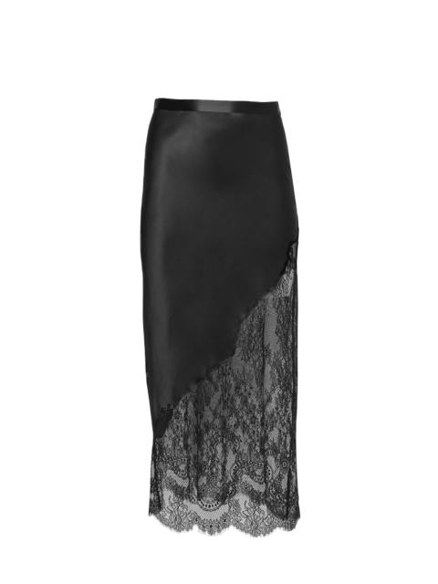 Fleur du Mal Silk & Chantilly Lace Skirt