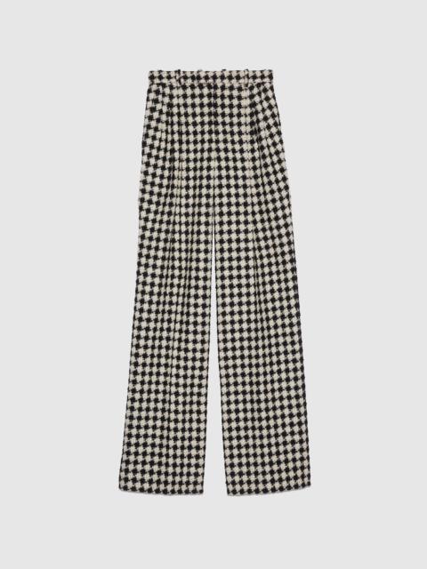 GUCCI Gingham cotton tweed pant