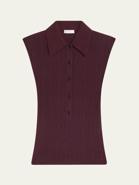 A.L.C. Ollie Sleeveless Knit Polo Top