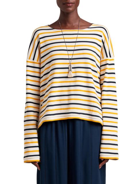 LA LIGNE Women's LS Breton T-Shirt - Ecru Mustard Navy