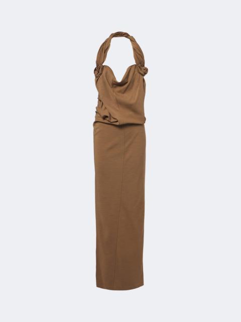 MAGDA BUTRYM Floral-appliqué wool-blend gown