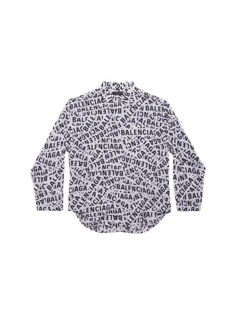 oversized logo-print cotton shirt