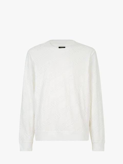 FENDI White chenille sweatshirt