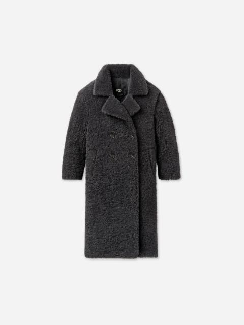 UGG ® Women's Gertrude Long Teddy Coat II in Ink