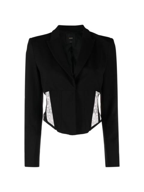 PINKO corset-style cropped panelled blazer