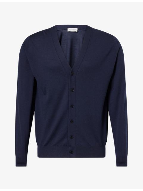 JOHN SMEDLEY Long-Sleeve Merino-Wool Cardigan