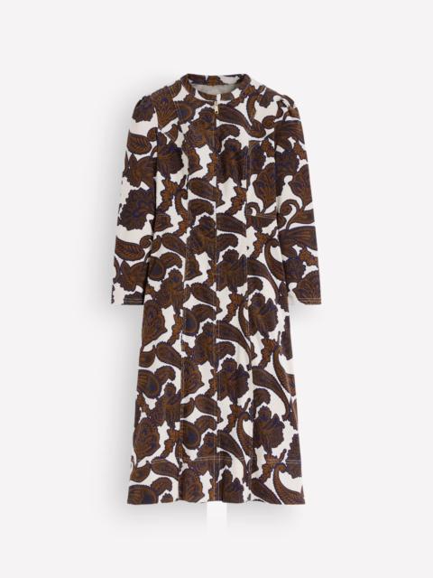 BODEN Una Cord Midi Dress-Almond Milk Paisley Bouquet