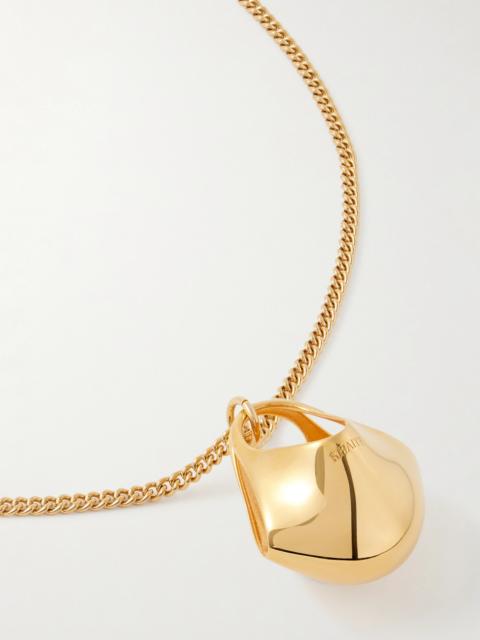 KHAITE Lotus Small Gold-plated Necklace