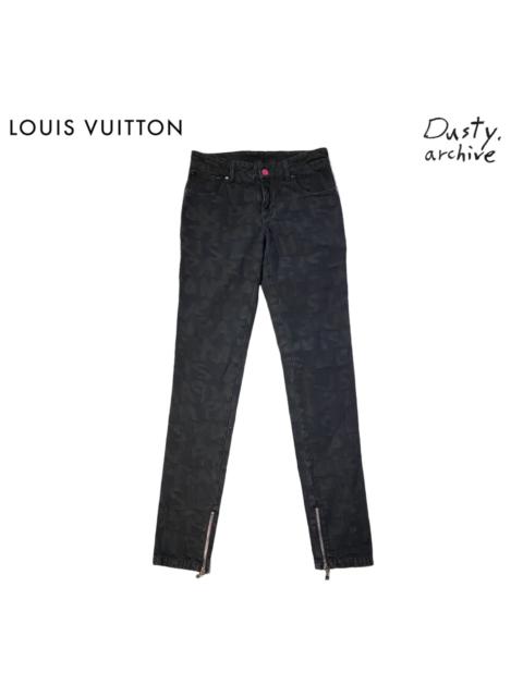 Louis Vuitton Blue Monogram & Pink Graffiti Logo Jeans