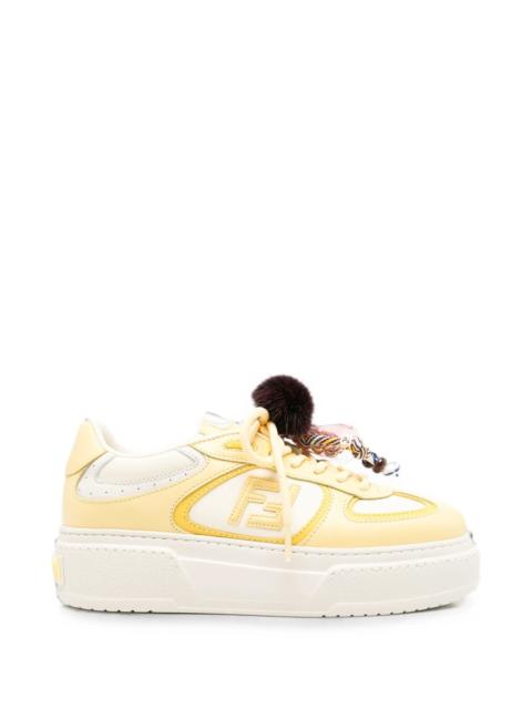 FENDI Fendi Match Pompom-embellished Platform Sneakers