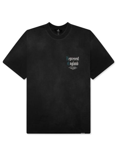REPRESENT PRIVATE MEMBERS T-SHIRT - STAINED BLACK
