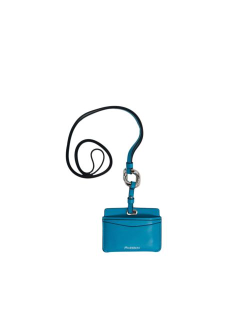 JW Anderson CARDHOLDER WITH CHAIN LINK STRAP / TURQUOISE