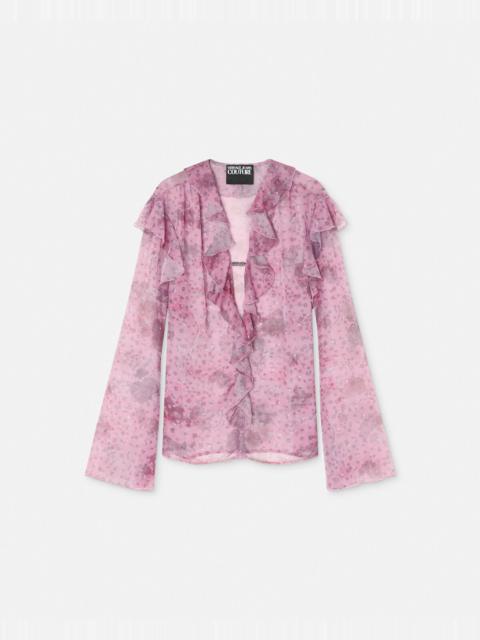 VERSACE JEANS COUTURE Flowers Chiffon Top