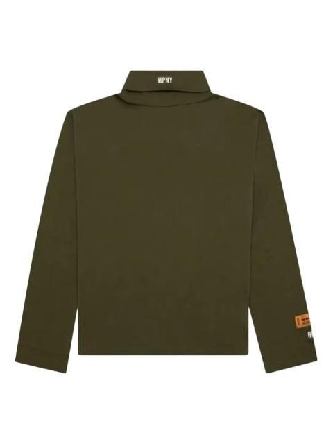 Heron Preston HERON PRESTON SS23 로고 패치 롤넥 롱 슬리브 티셔츠 'Dark Olive' HMAB027S23JER0015501
