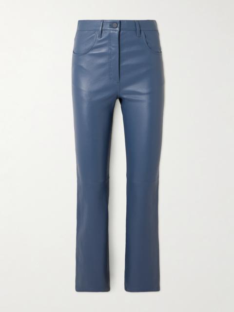 JOSEPH Duke Cropped Leather Straight-leg Pants