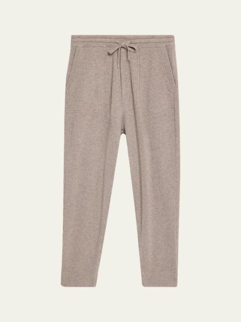 Brunello Cucinelli Men's Cashmere Rib Drawstring Sweatpants