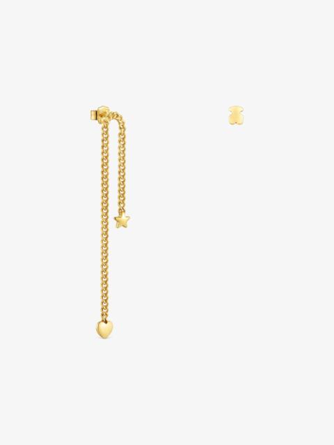 TOUS Long/short 18K gold vermeil Earrings Bold Motif