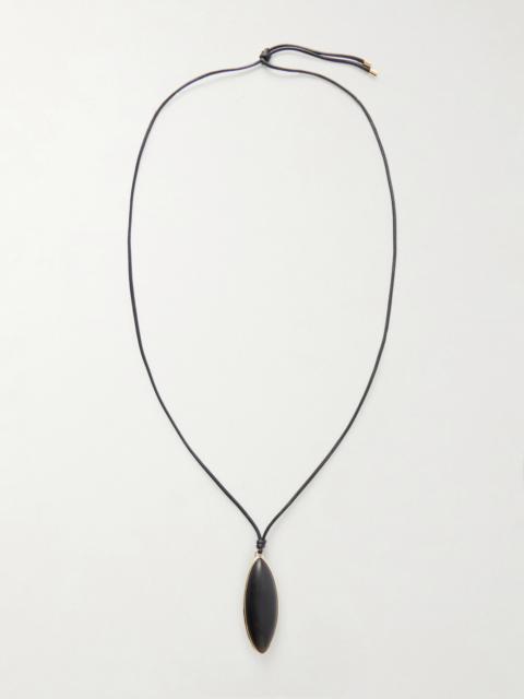 JENNIFER FISHER Dagger Gold-plated, Quartz And Leather Necklace