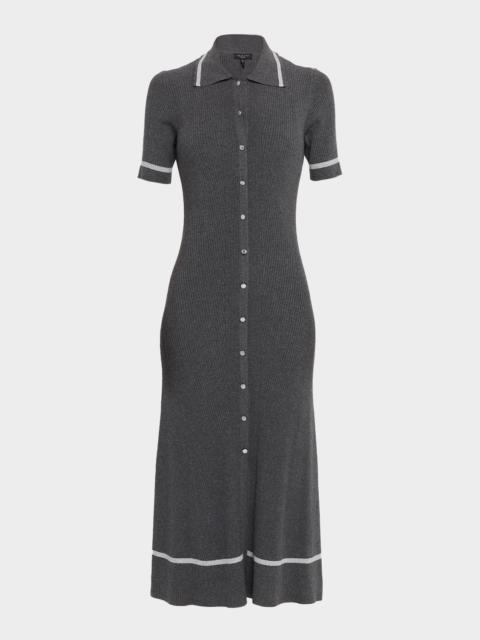 rag & bone Kassy Tipped Rib-Knit Midi Dress