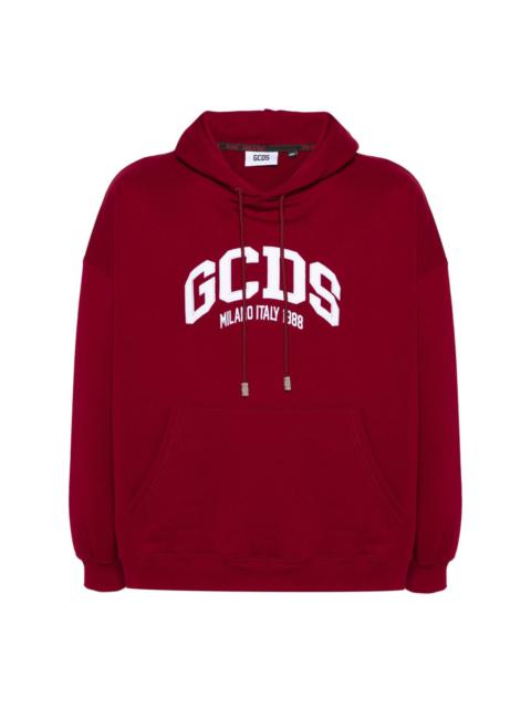 GCDS logo-embroidered hoodie