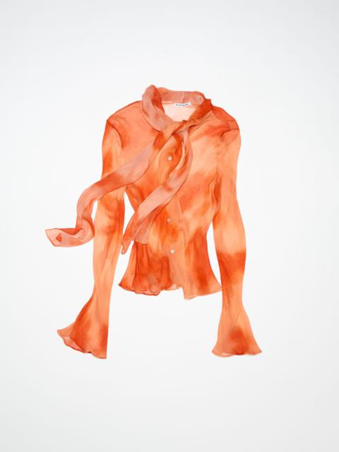 Crepe scarf blouse - Orange