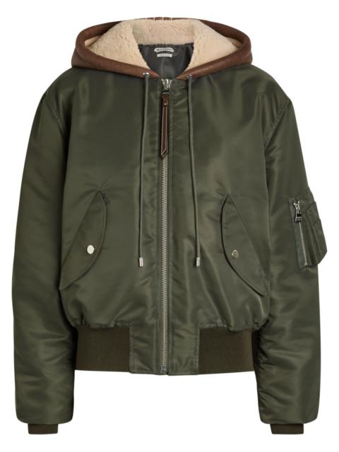 JW Anderson Shearling and Leather-trim Hooded Shell Bomber Jacket
