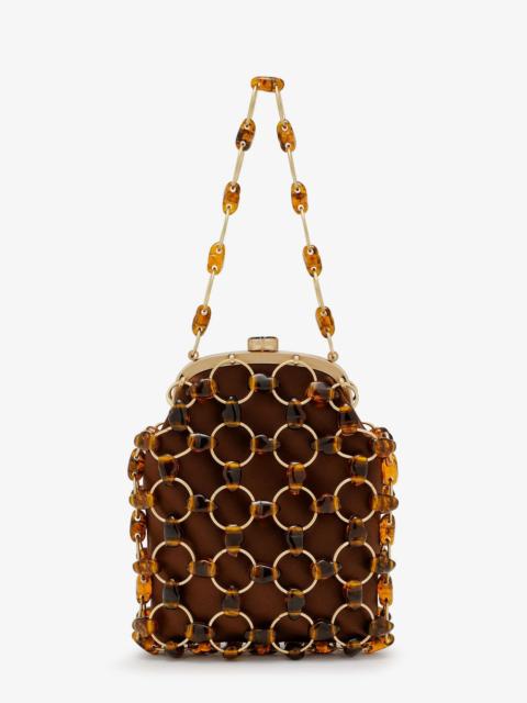 Cult Gaia Brielle Wristlet Leather Handbag With All-Over Pearl Detail