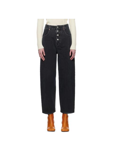 MM6 Maison Margiela Black Canvas 5 Pockets Jeans