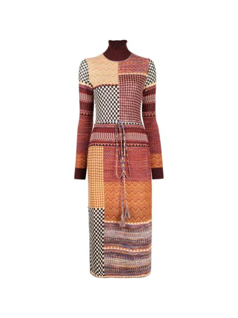 Almira patchwork-print knitted dress