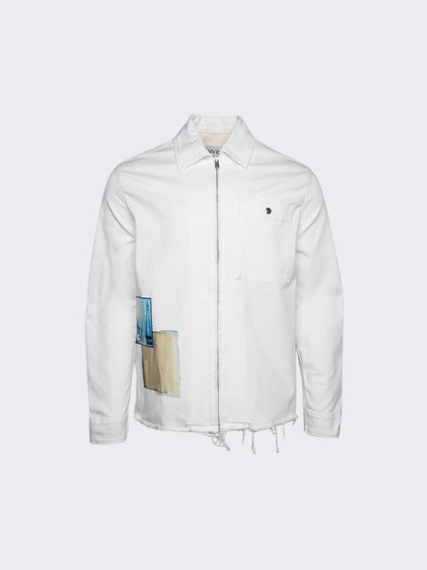 Lanvin Zipped Denim Shirt Optic White