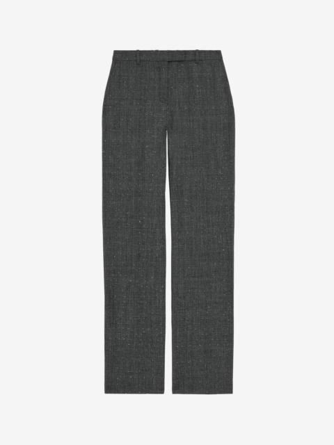 Alexander McQueen Flecked Glen Check Tailored Trousers
