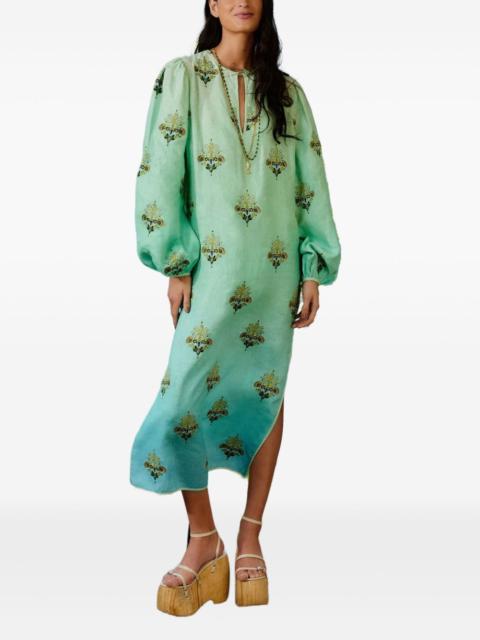 FARM RIO long-sleeves midi dress