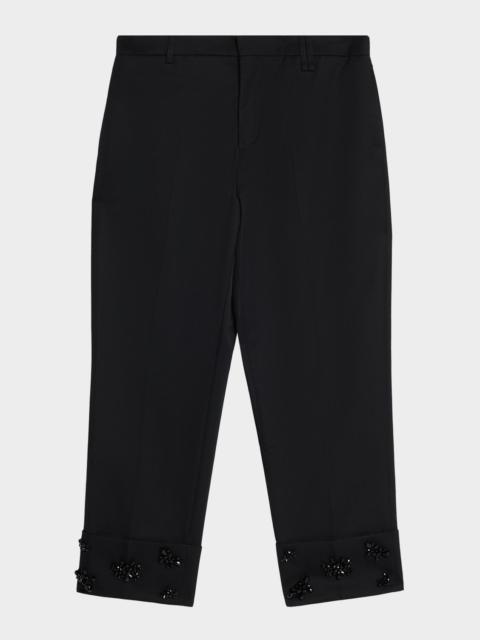 Simone Rocha Men's Straight-Leg Trousers with Embellished Cuffs
