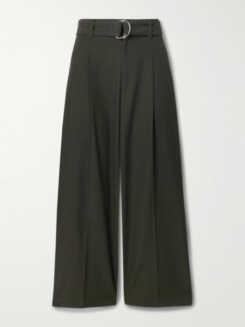 MARIA McMANUS Belted Pleated Organic Cotton-twill Pants