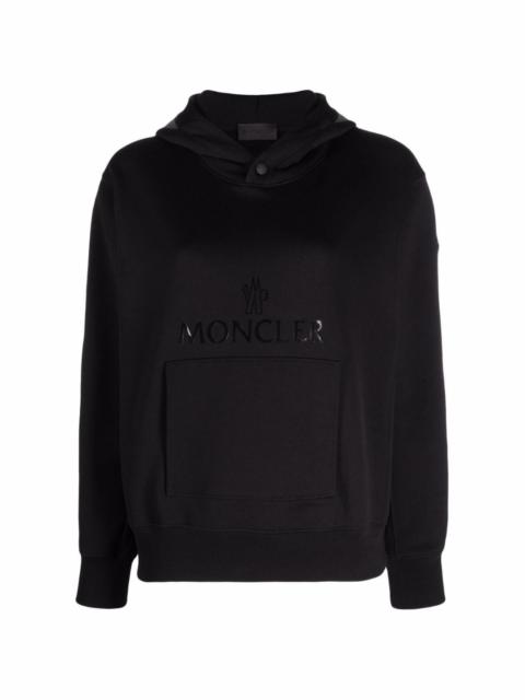 tonal logo cotton hoodie