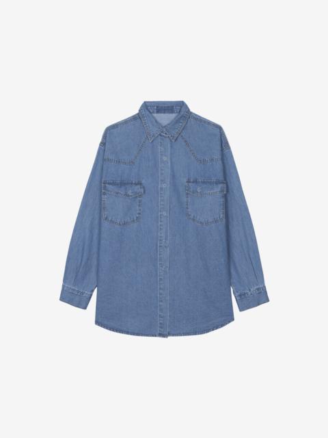 The Frankie Shop Desona Denim Shirt - Medium Wash