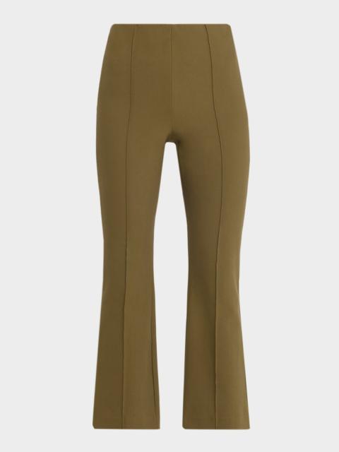 Vince Cropped Flare-Leg Pintuck Pants