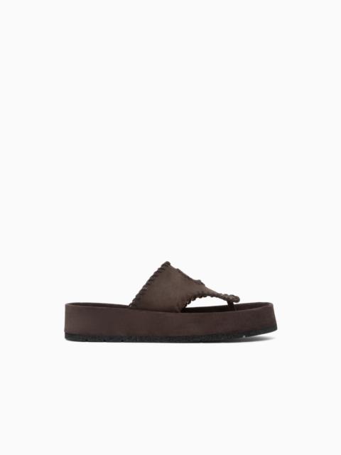 EMPORIO ARMANI VELOUR SUEDE FLIP-FLOP SANDALS