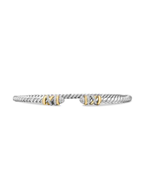 DAVID YURMAN Women's Petite Helena Classic Cable Bracelet in Sterling Silver - Diamond