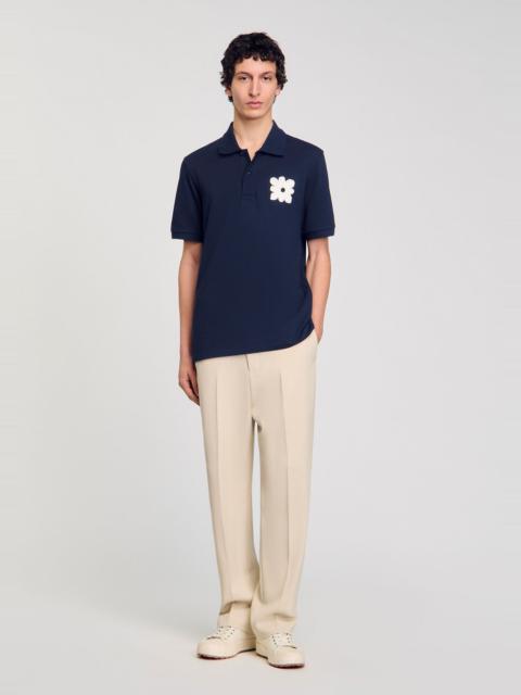 Sandro POLO SHIRT WITH FLOWER PATCH