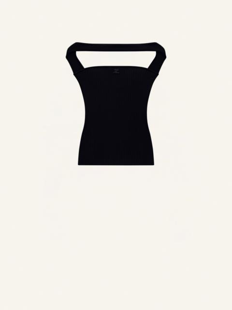 courrèges HYPERBOLE RIB KNIT TOP