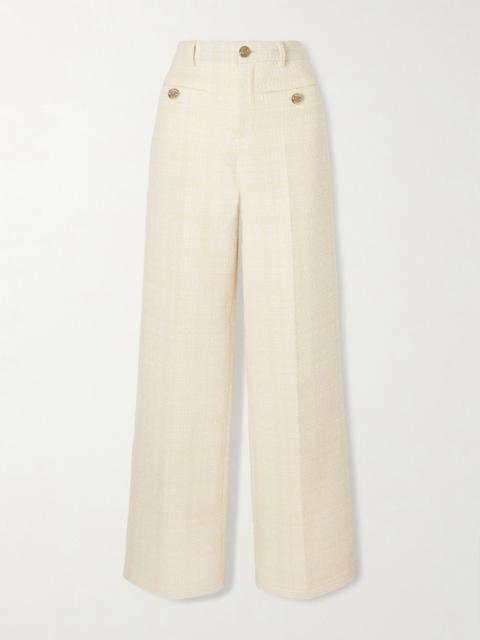 GUCCI Wide-leg cotton-tweed pants Beige