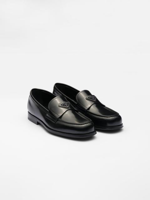 【PRADA】BRUSHED LEATHER LOAFERS Prada Brushed Leather Loafers | Saks Fifth Avenue
