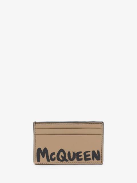 Mcqueen Graffiti Card Holder in Black/beige