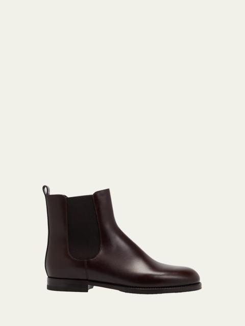Manolo Blahnik Calfskin Leather Chelsea Booties