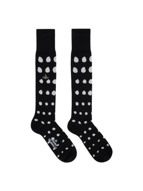 Black Dots High Socks
