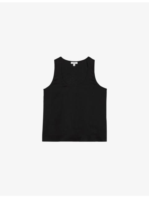 REISS Ruby Sleeveless Stretch-Silk Top