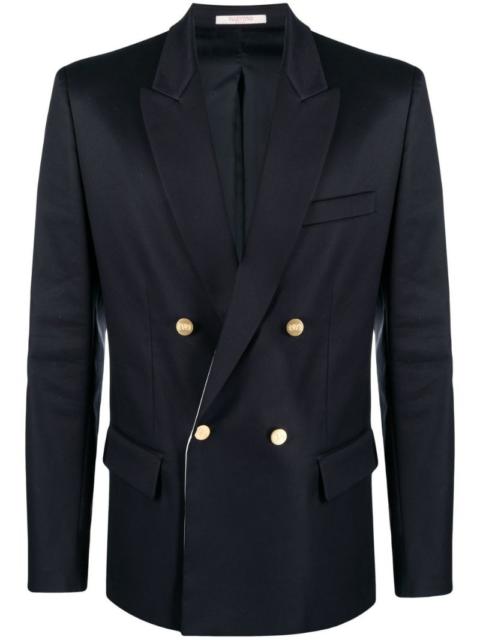 double-breasted cotton blazer