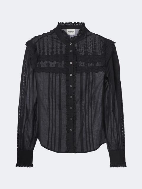 Isabel Marant Étoile Lonzie embroidered cotton voile blouse