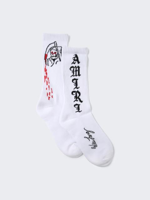 AMIRI X Wes Lang Reaper Blood Socks White